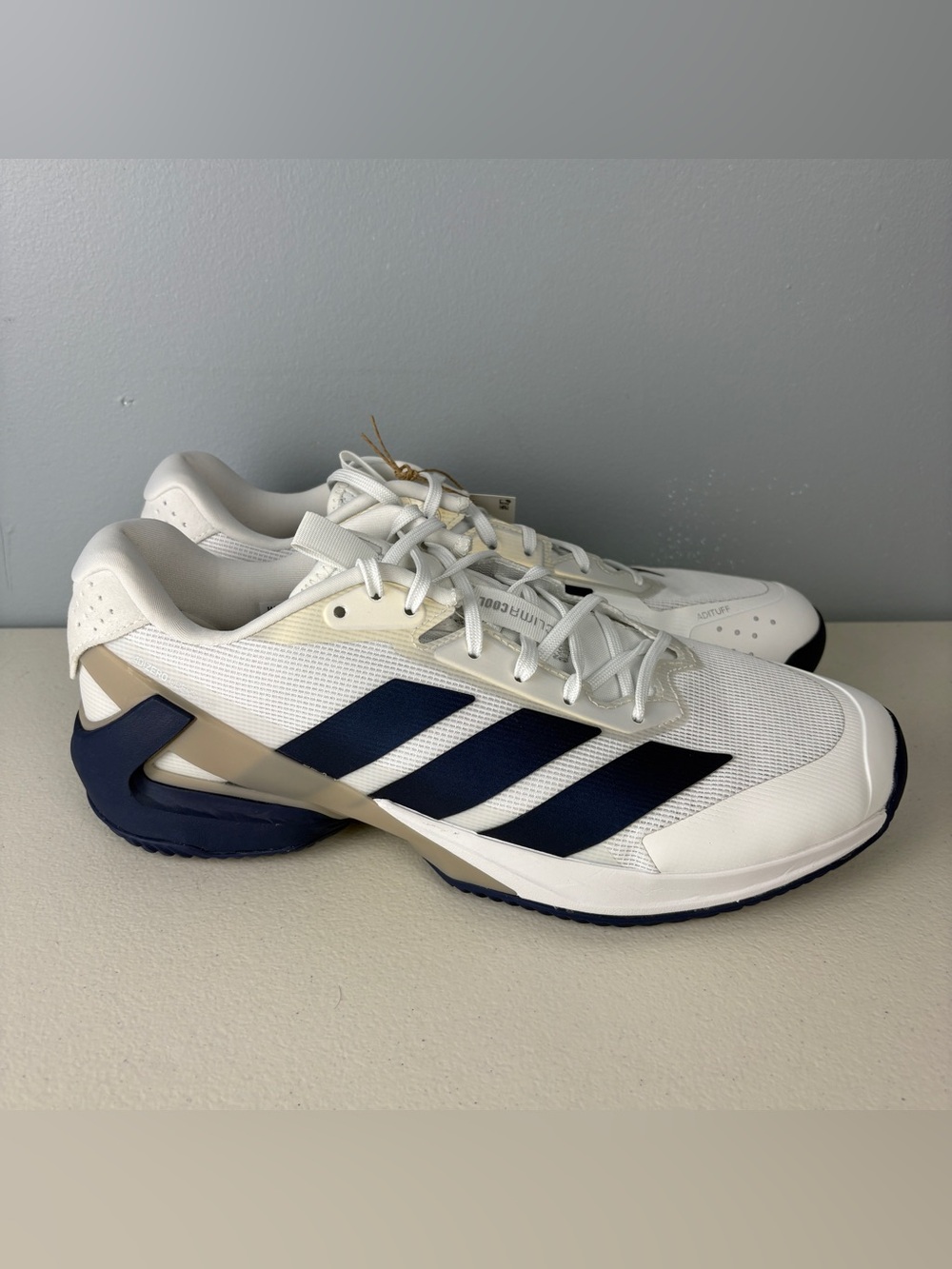 Adidas Ubersonic 5 Tennis Pickleball Blue Silver JR1738 Men’s Sz 10.5